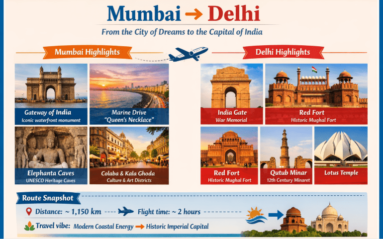 Mumbai to Delhi Highlights 