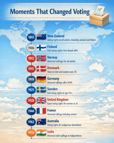 A global timeline of universal suffrage
