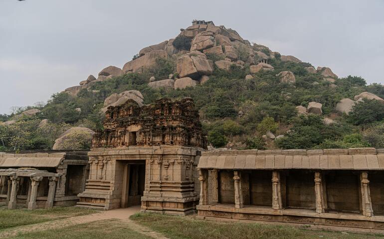 Ruin of Temple by Mountain