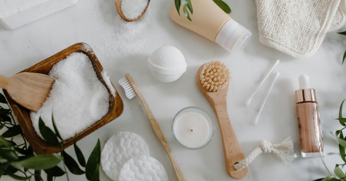 Bath Essentials on White Surface