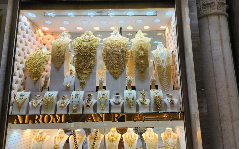 Massive Gold Necklaces in Dubai Gold Souk