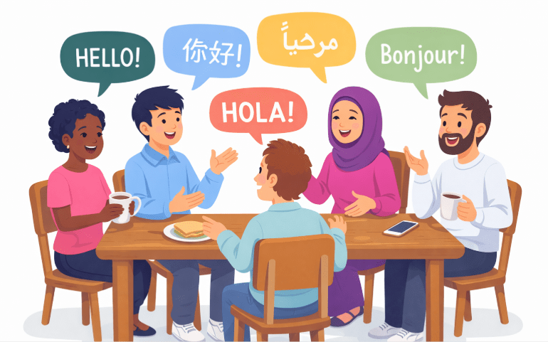 People talking in their native language