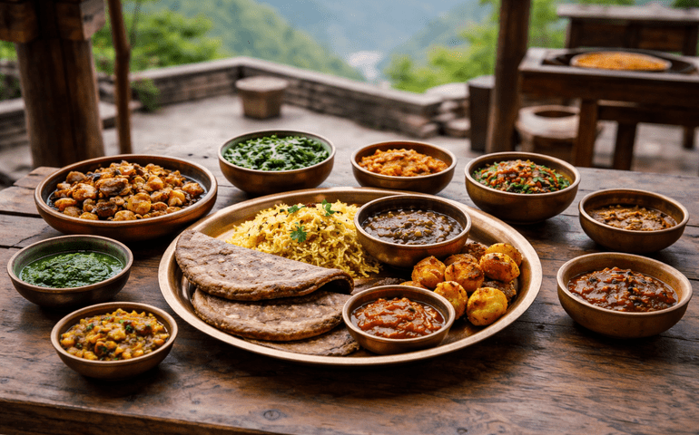 Luxury dinner one night, Local Thali the next