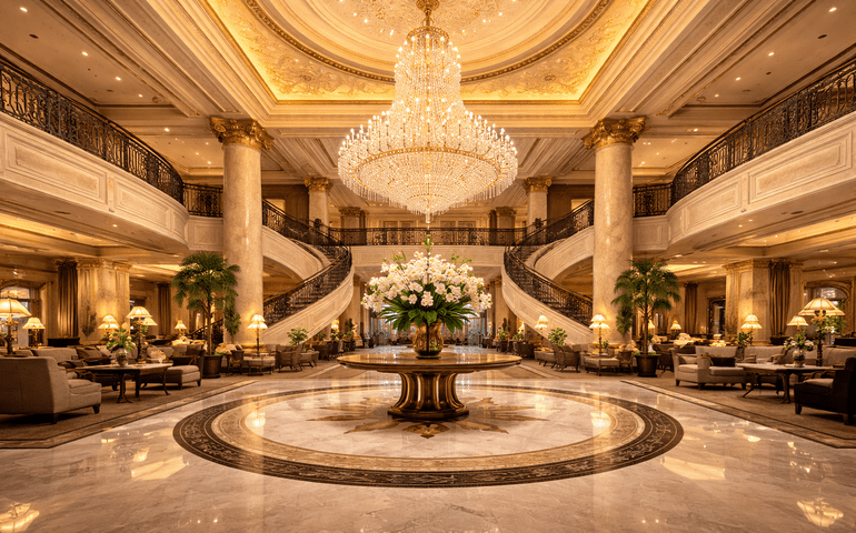 Lobby so fancy you start whispering automatically.