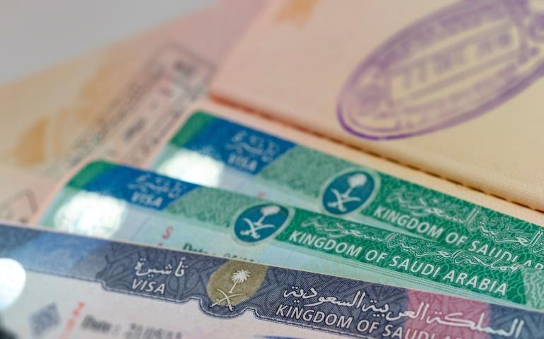 Kingdom of Saudi Arabia visa stamps and approval.