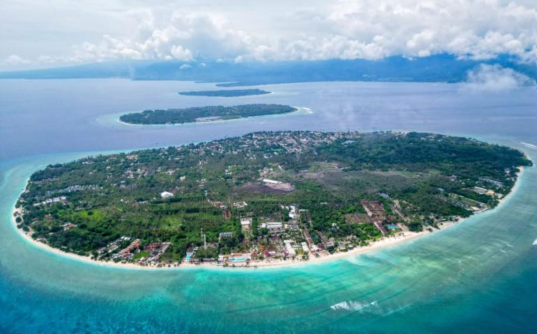 Aerial view of Gili Islands
