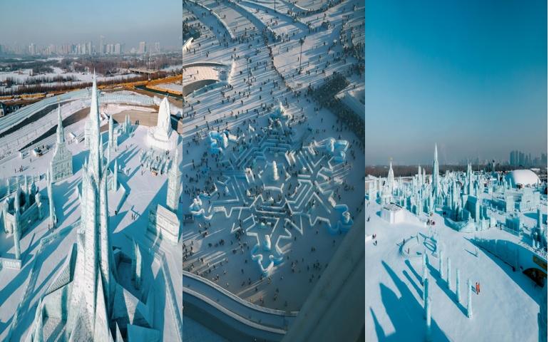 The Harbin Ice and Snow World in Harbin, Heilongjiang, China
