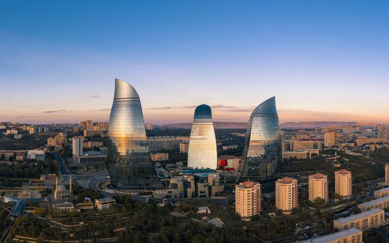 Baku Cityscape with Flame Towers