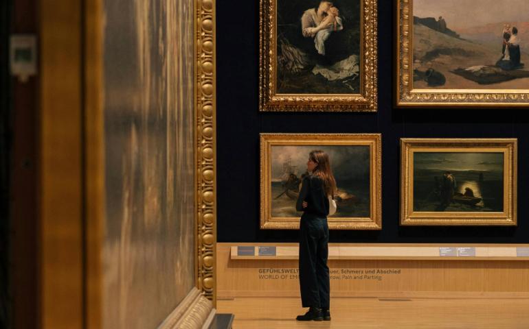 Women exploring the museum 
