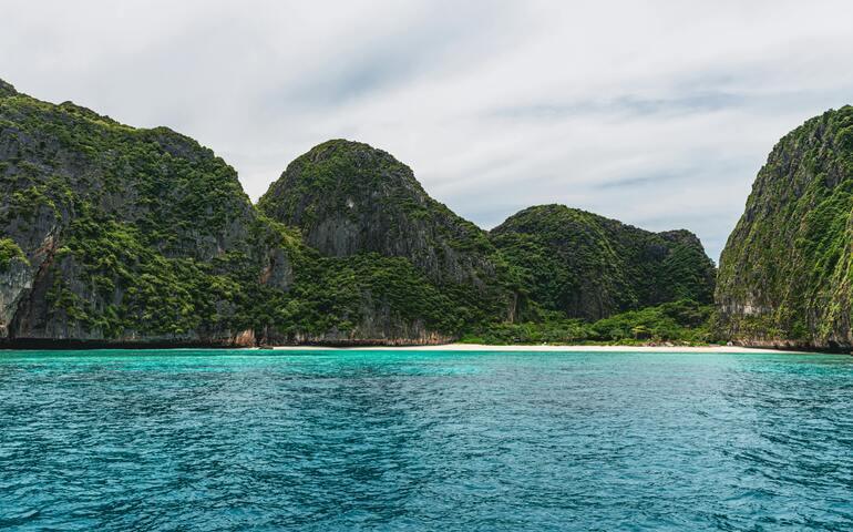 Beach Among Steep Rocks
