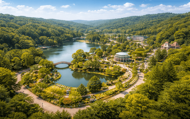 Not just a theme park… more like a peaceful anime village.