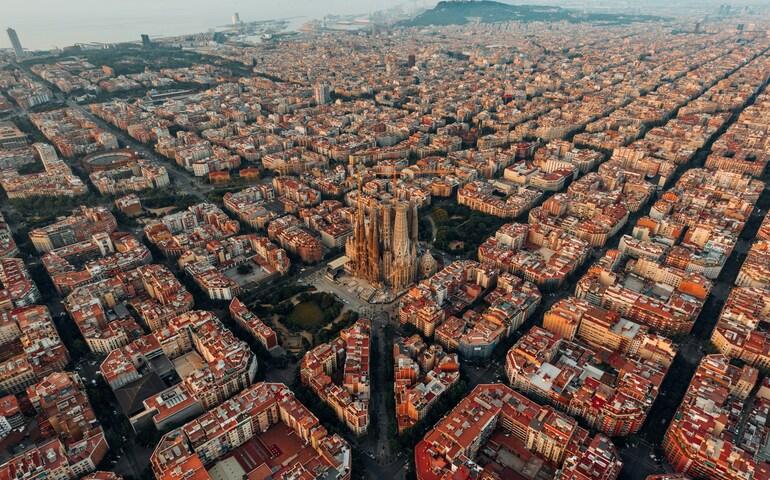 Aerial view of city buildings during daytime in Barcelona