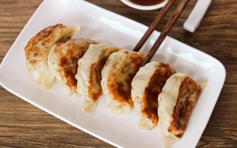 Delicious Japanese gyoza dumplings