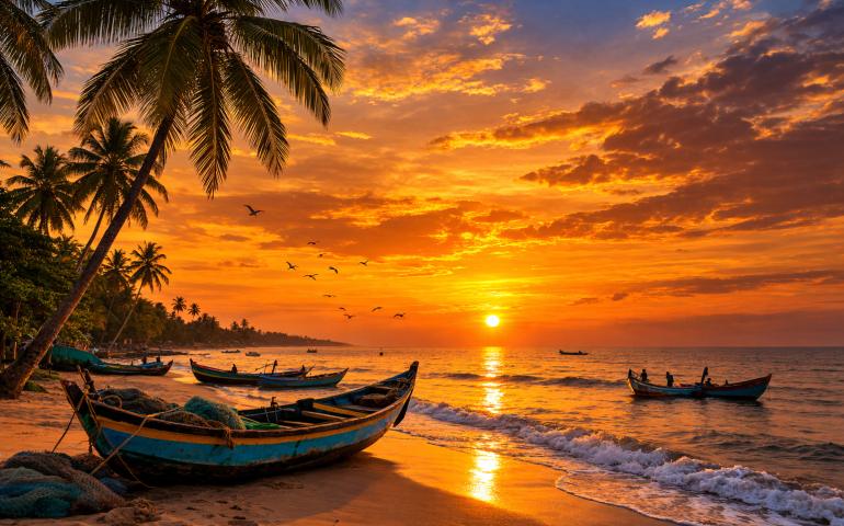 First evening in Kannur… sea breeze, chai, and zero regrets.