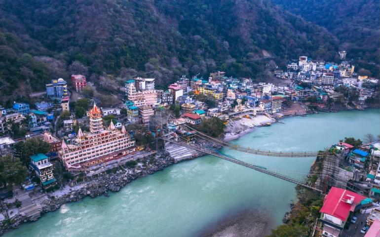Aerial view of Rishikesh
