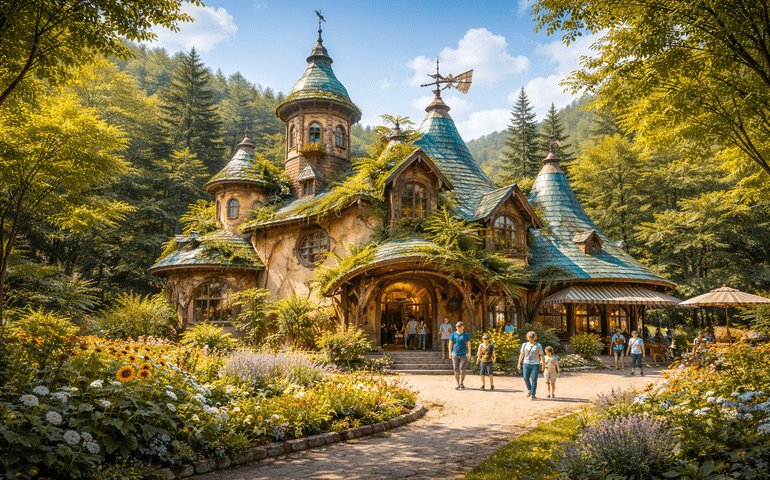 A building that looks like it walked out of an animated dream.