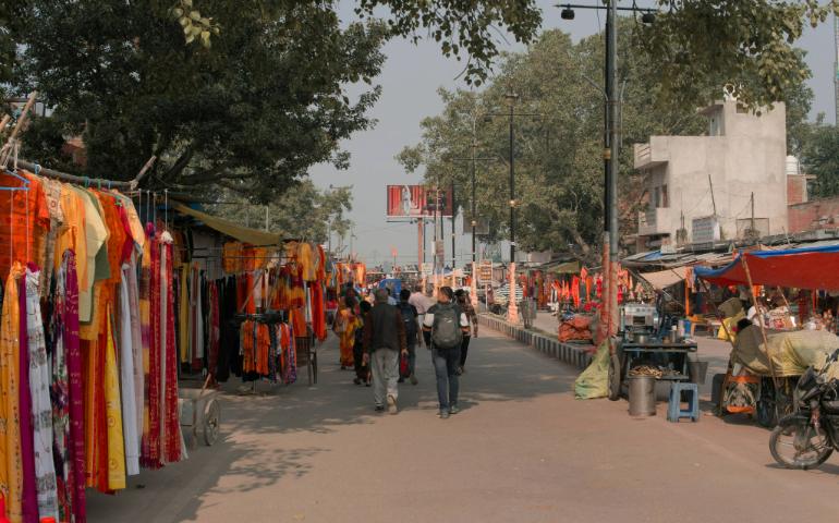 People Walking on the Streets of Ayodhya