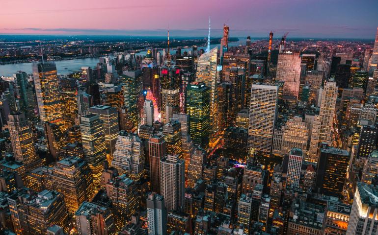 Manhattan Uptown Aerial View