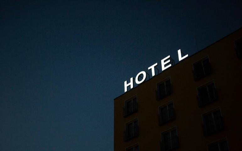 Hotel Lighted Signage on Top