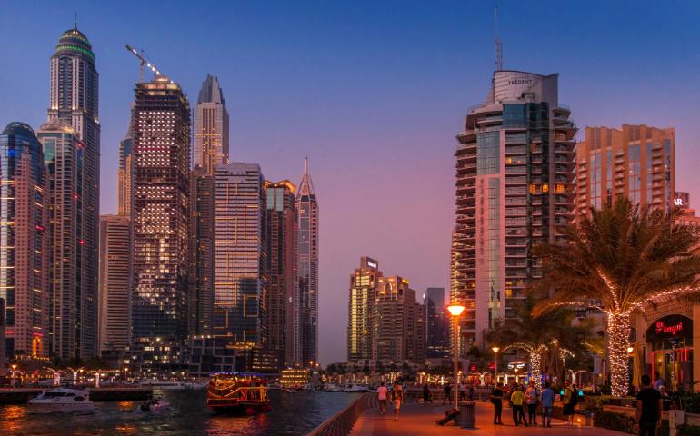 Vibrant nightlife of Dubai