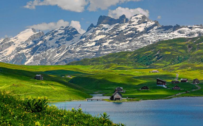 Scenic village in Switzerland 
