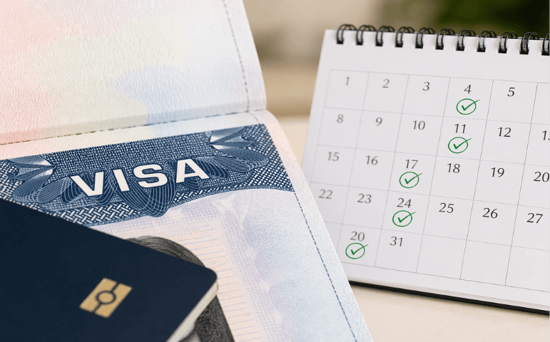 Passport, Visa and Calendar 