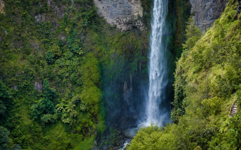 Sipiso Piso Waterfall, North Sumatra 
