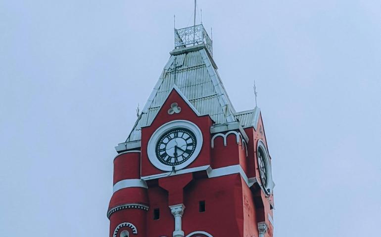 Iconic Clock Tower of Chennai Central Station
