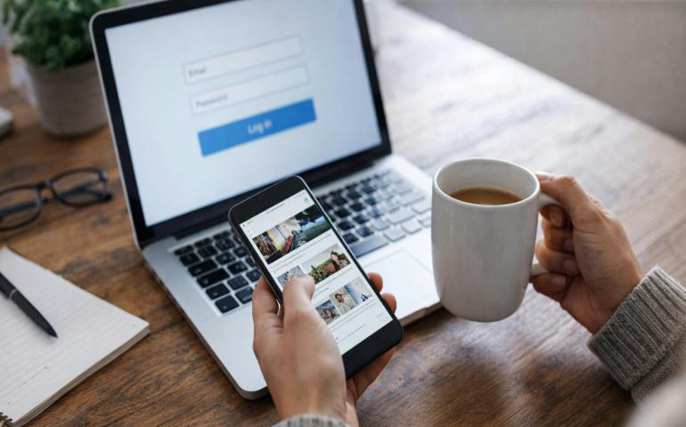 Person scrolling through their phone
