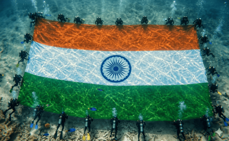 Representational Image of World's Largest Underwater National Flag