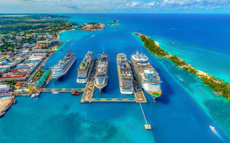 Cruise ships in the Bahamas
