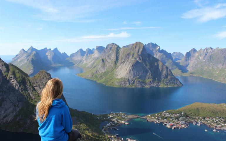 Woman enjoying a scenic view