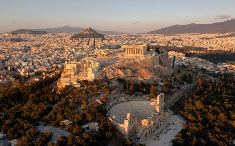 Aerial view of Acropolis Museum