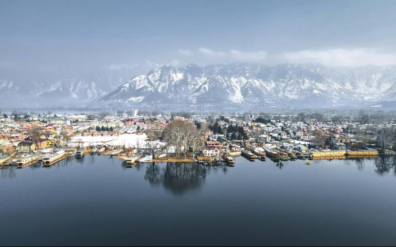 Scenic Aerial View of Srinagar City