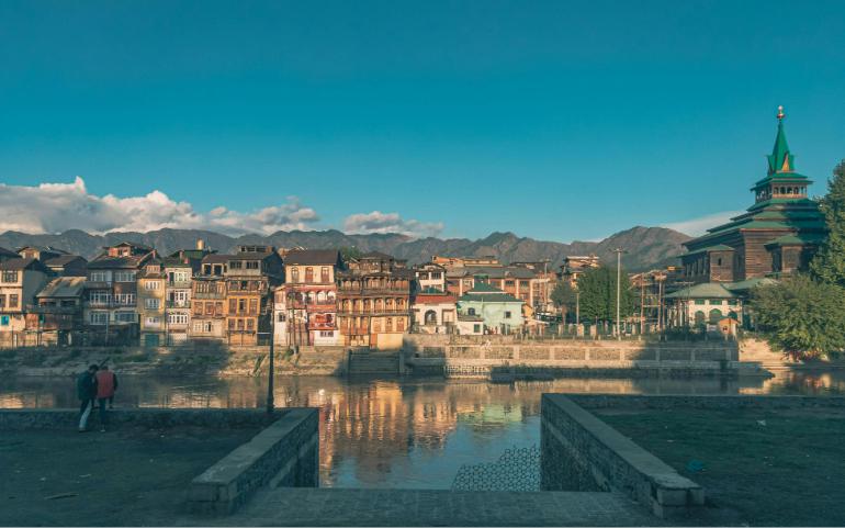 Scenic View of Buildings in Old City of Srinagar, Kashmir