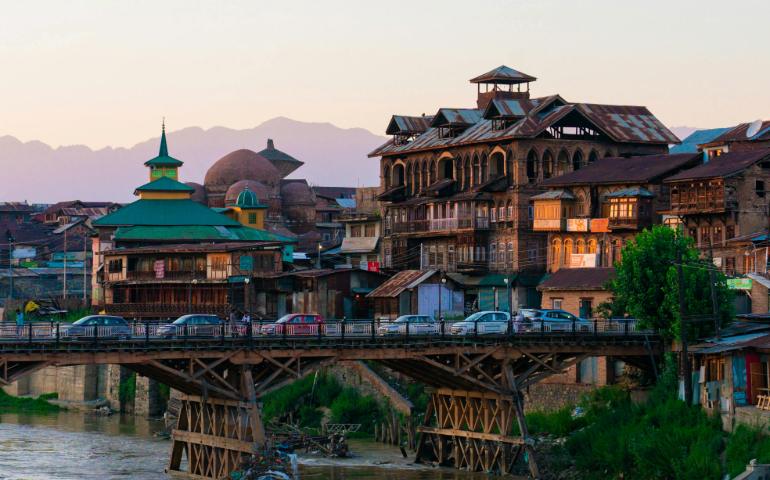 View of Zaina Kadal Bridge and Urban Architecture in Srinagar