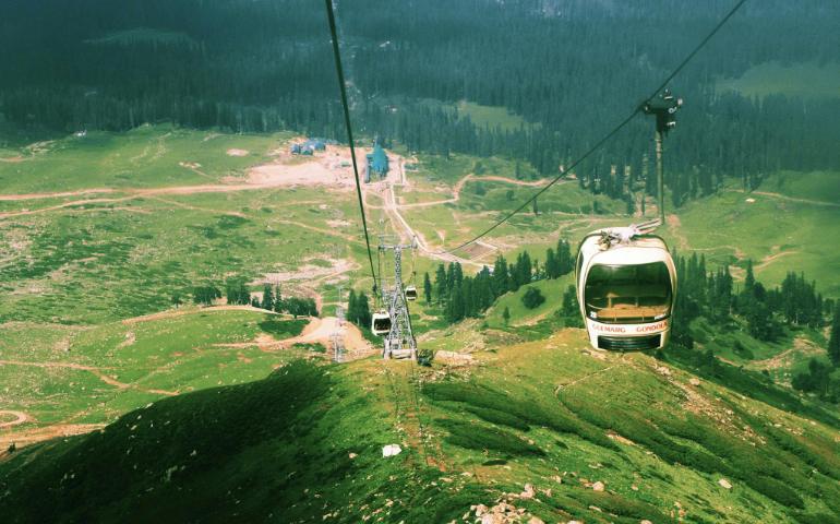 Breathtaking Aerial View Riding the Gulmarg Gondola in Kashmir's stunning Landscape