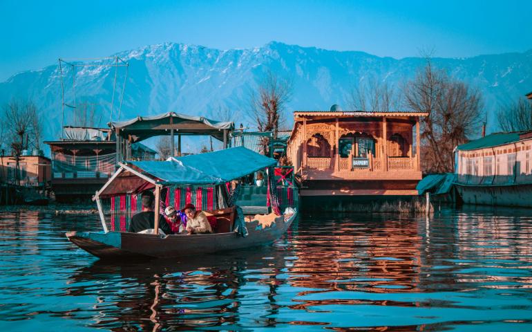 A Group Enjoying a Serene Shikara Ride on Dal Lake