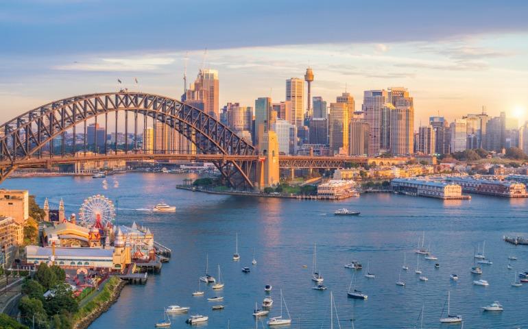 Sydney city aerial view