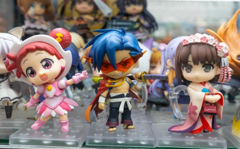 Anime figures displayed at a store in Akihabara, Tokyo