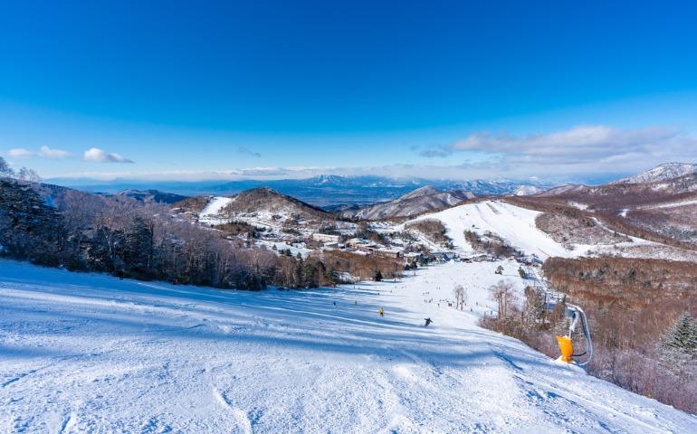 The Shiga Kogen Ski Resort in Japan in winter
