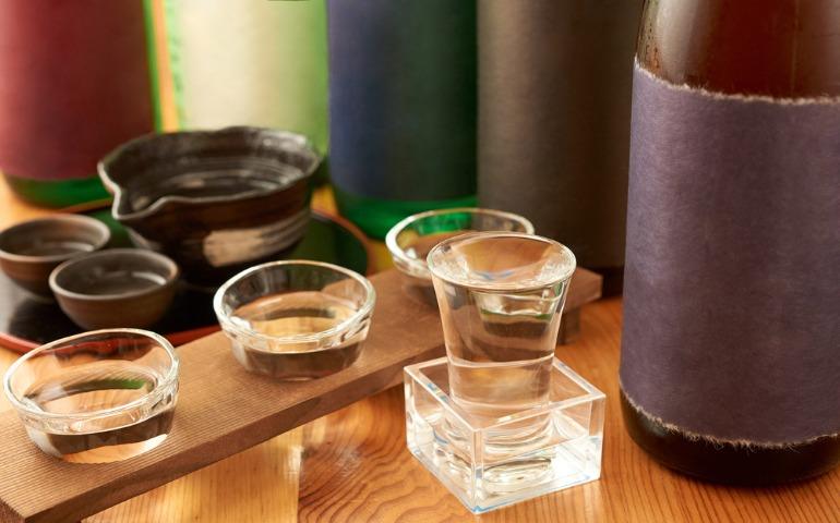 A collection of traditional Japanese sake
