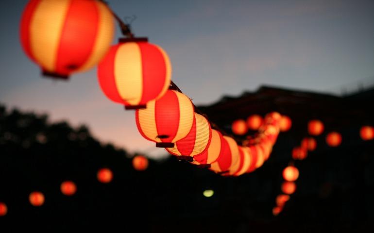 Paper lanterns Aomori Nebuta Summer Festival in Japan