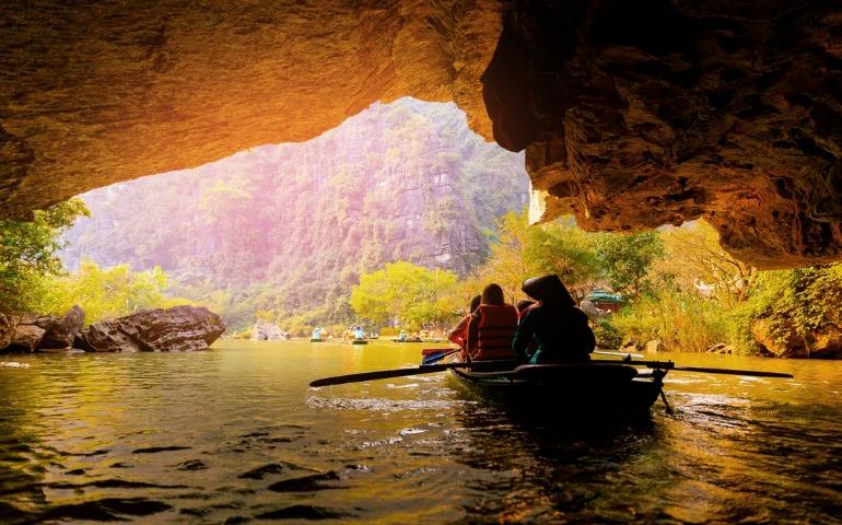 Scenic boat ride through Ninh Binh caves
