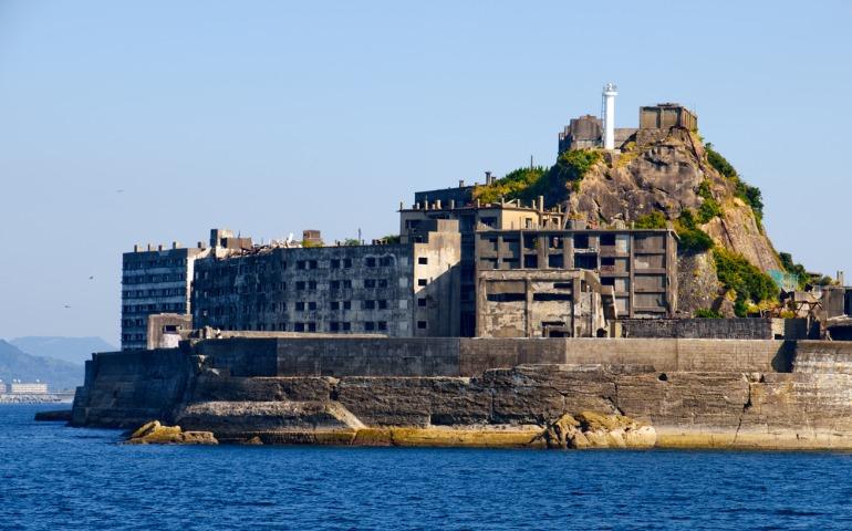 The abandoned Hashima Island in Japan
