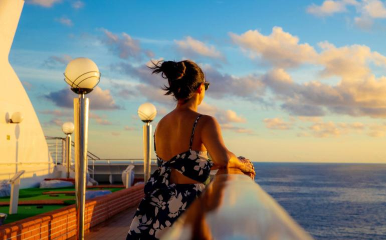 Woman on a luxury cruise

