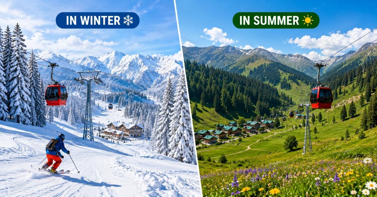 Image Generated with AI to Showcase Gulmarg Across Seasons