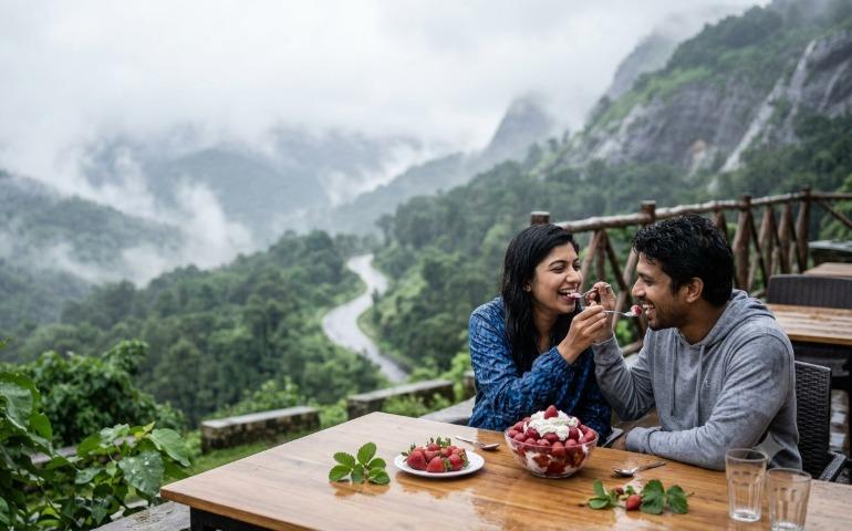 Couple enjoying the monsoon in Mahabaleshwar
(AI-generated image for representational purposes)