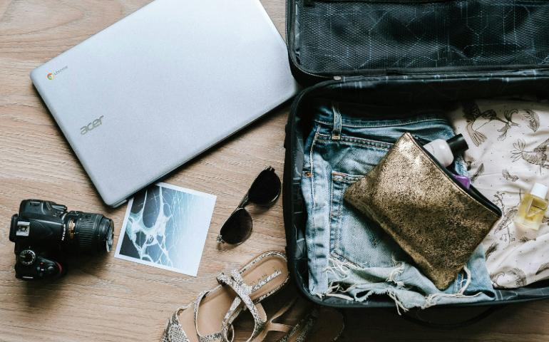 Open suitcase