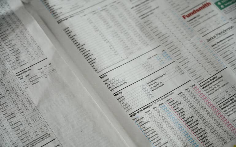 A close-up image of a person's bank statement